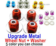 Wltoys 124016 Upgrade Parts-Upgrade Metal Nut for the Wheel + Washer-4 set-4 Color you can choose